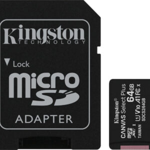 Kingston Canvas Select Plus microSDXC 64GB Class 10 U1 V10 A1 UHS-I με αντάπτορα