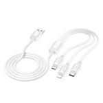 USB to Lightning / Type-C / micro USB Cable 2A Λευκό 1m