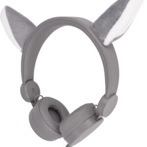 Setty Wolfy Ενσύρματα On Ear Παιδικά Ακουστικά Γκρι
