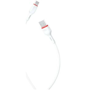 XO USB-C male - USB-A Λευκό 1m