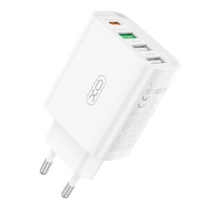 XO Φορτιστής Χωρίς Καλώδιο με 3 Θύρες USB-A και Θύρα USB-C 18W Quick Charge 3.0 Λευκός