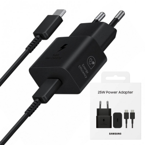 Samsung Travel Charger 25W (EP-T2510X) με καλώδιο Type-C-Type-C 1m Black- EU