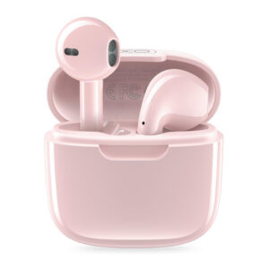 Earbud Bluetooth Handsfree Ακουστικά με Θήκη Φόρτισης Ροζ