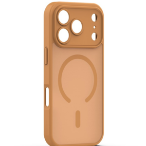 Brown Case with Frame and MagSafe for iPhone 17 Pro