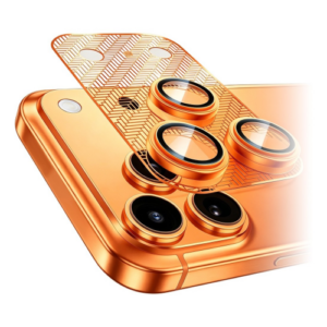 MLK+ Orange Camera Protector Tempered Glass with Frame for iPhone 17 Pro