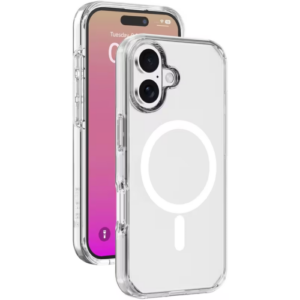 ObaStyle Clear White  Silver Case with MagSafe for iPHONE 17