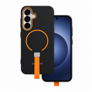 E. Black Case with Orange Loop and MagSafe for Samsung Galaxy A57