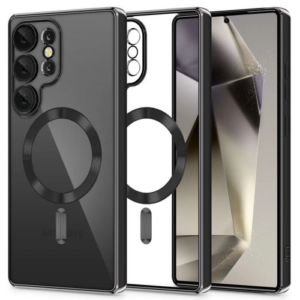 L. Transparent with Black Mag case for Samsung Galaxy S25 Ultra black